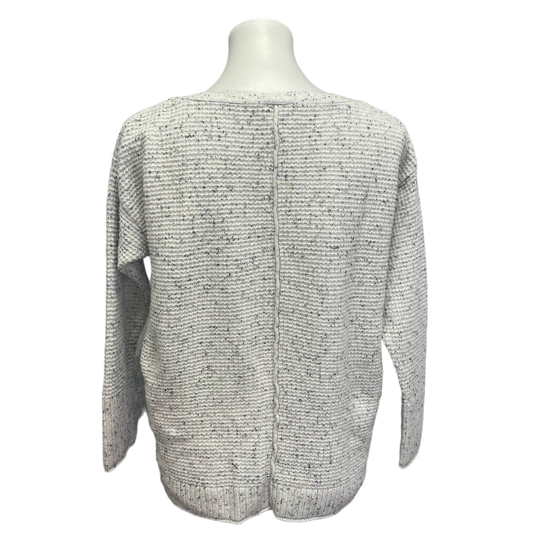 Talbots Womens Medium Long Sleeve Boat Neck Black Confetti Pullover Sweater