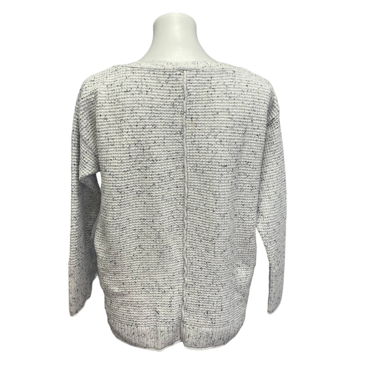 Talbots Womens Medium Long Sleeve Boat Neck Black Confetti Pullover Sweater
