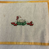 Handmade Counted Cross Stitch Goose on Watermelon Ready for Framing Whimsy Art