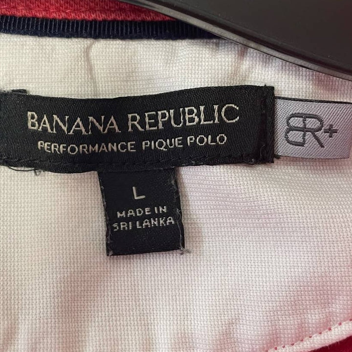 Banana Republic Mens Large Short Sleeve Collared Performance Pique Polo Shirt