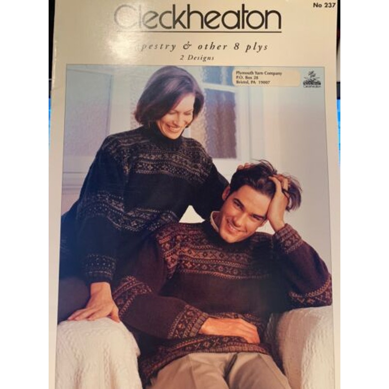 New Cleckheaton 237 Tapestry &amp; other 8 plys Mens Womens Sweater Knitting Pattern