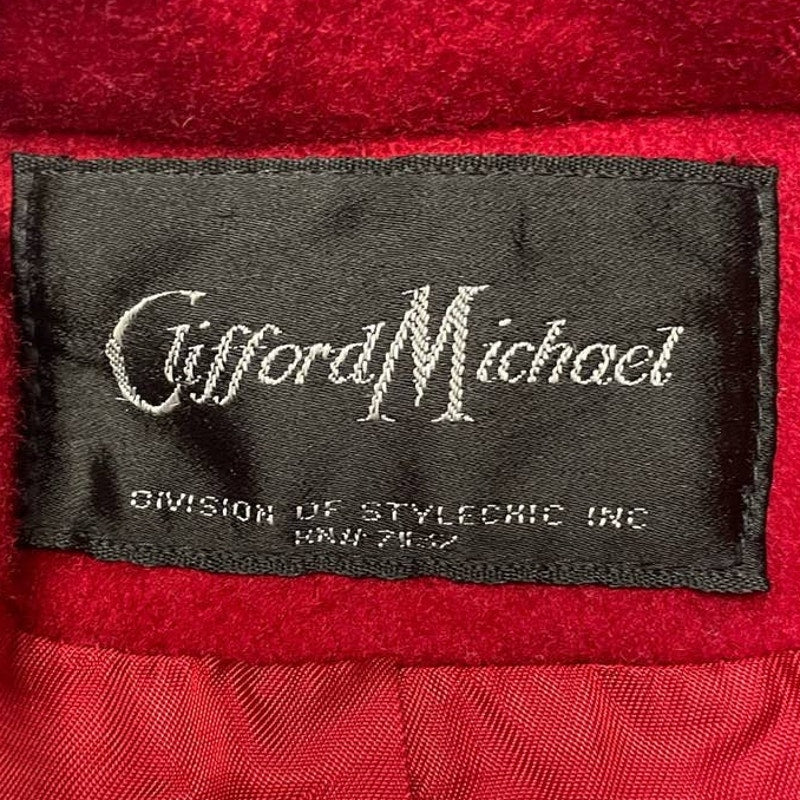 Clifford Michael Womens Size 14 Wool Blend Long Double Breasted Pea Coat Flaws