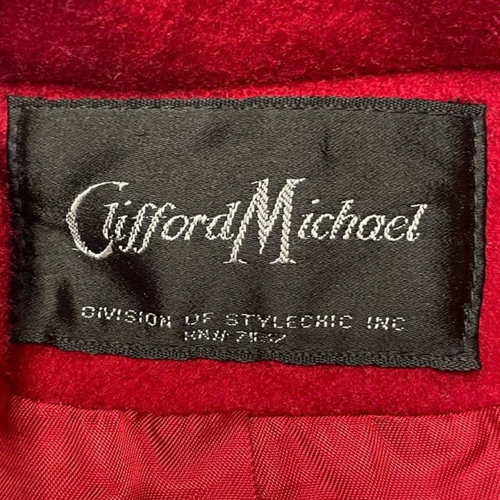 Clifford Michael Womens Size 14 Wool Blend Long Double Breasted Pea Coat Flaws