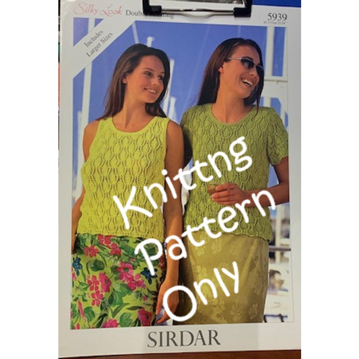 New Sirdar 5939 Silky Look Larger Sizes Lacy Sweater Double Knitting Pattern