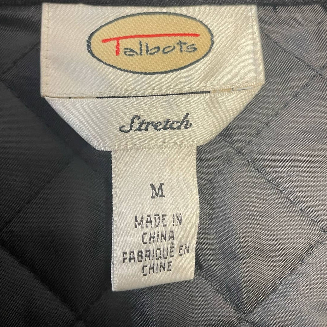 Talbots Womens Medium Super Soft Quilted Long Sleeve Button Up Polyester Jacket