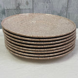 8 Vintage Texas Ware San Jacinto Tan Splatter Melamine Salad Plates & 4 Cups