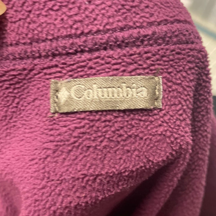 Columbia Womens Large 100% Polyester Long Sleeve 1/4 Zip Purple Fleece Pullover