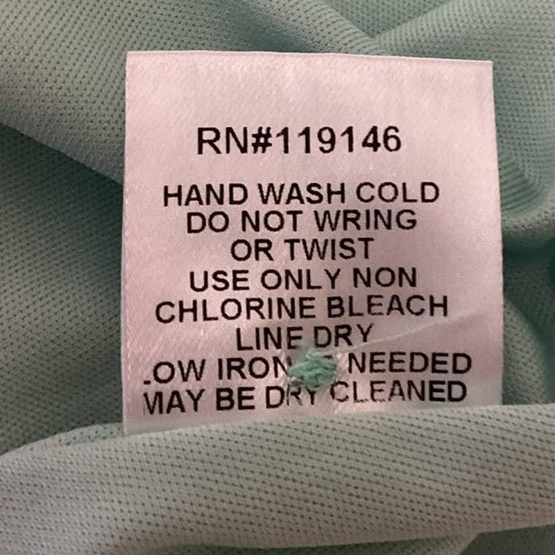 Jodifl Womens Large Green Pink Floral Flowy V Neck Back Polyester Sheath Dress