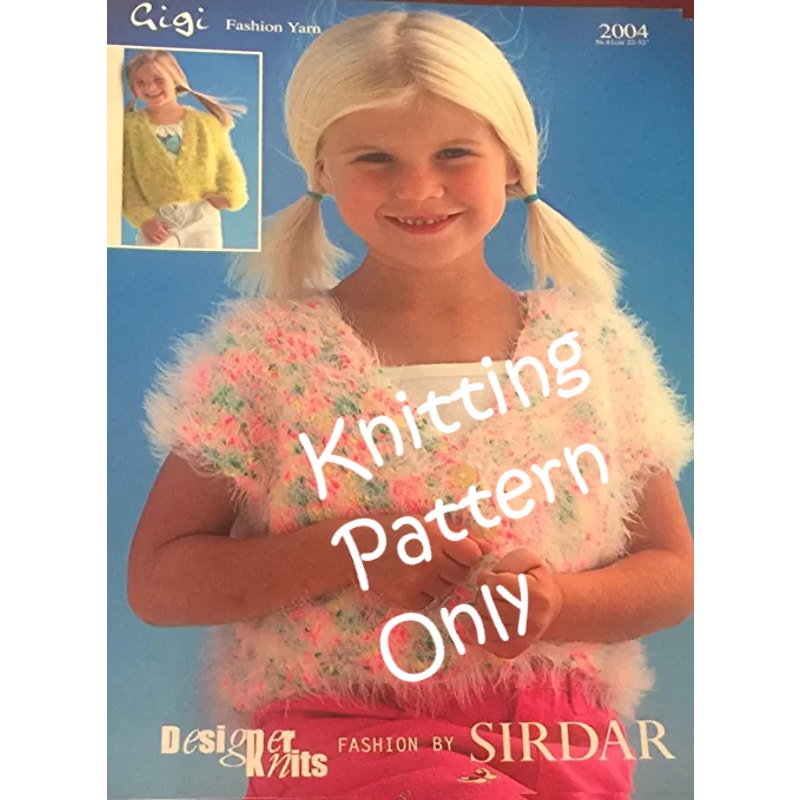 New Sirdar No 2004 Gigi Fashion Yarn Girls Cardigan Sweater Knitting Pattern