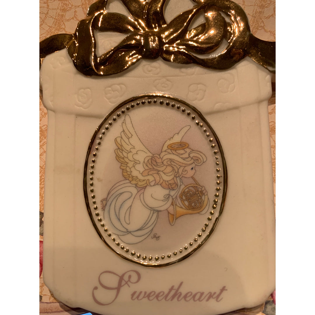 New Precious Moments Collectible Sweetheart Ceramic Angel Christmas Ornament