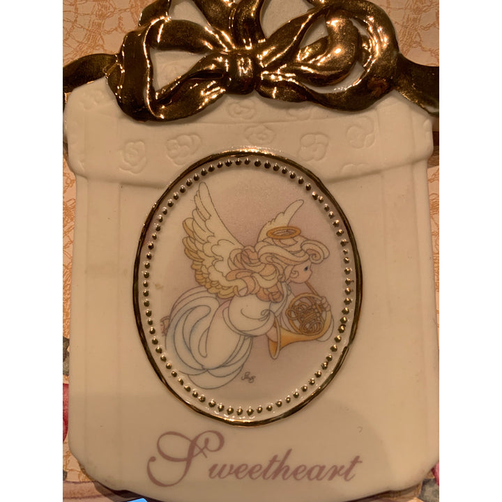 New Precious Moments Collectible Sweetheart Ceramic Angel Christmas Ornament