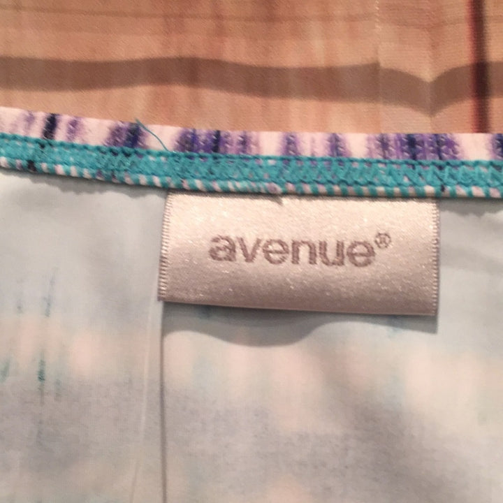 New Avenue Plus Size 24 Blue Swim Bikini Bottom Tummy Panel Hip Thigh Concealer