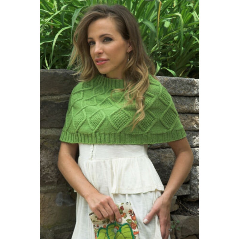 New 2013 Plymouth Yarn Design 2646 Ladies Diamond Moss Poncho Knitting Pattern