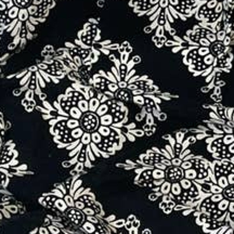 Handmade Clover Daisy Black White PolyCotton Satchel Handbag Purse Shoulder Bag