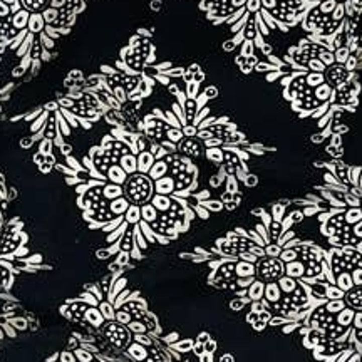 Handmade Clover Daisy Black White PolyCotton Satchel Handbag Purse Shoulder Bag