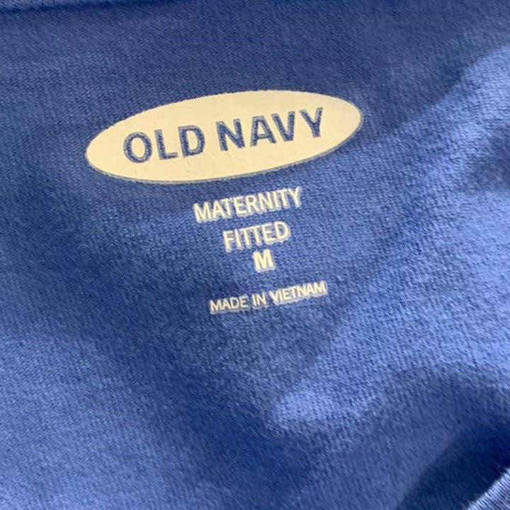Old Navy Maternity Medium Fitted Long Sleeve Side Gathered Stretch Cotton Tee