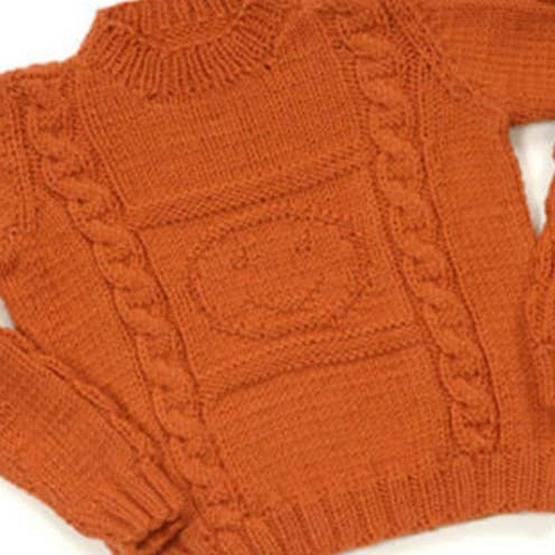 New 2010 Plymouth Yarn Design 1918 Happy Face Baby Pullover Knitting Pattern