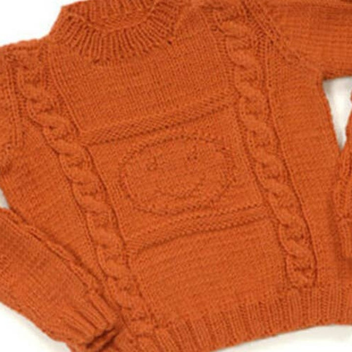 New 2010 Plymouth Yarn Design 1918 Happy Face Baby Pullover Knitting Pattern
