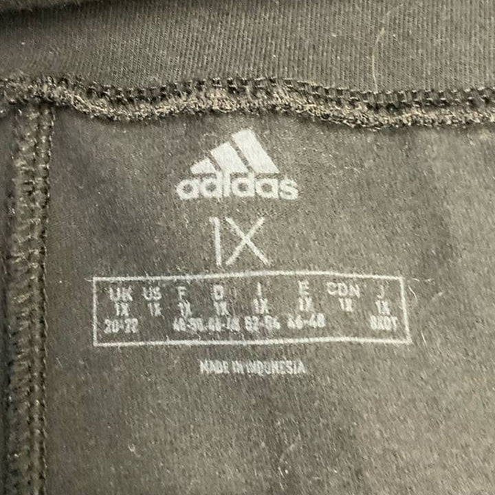 Adidas Womens 1X Basic Black Elastic Waist Stretch Pants Athletic Leggings
