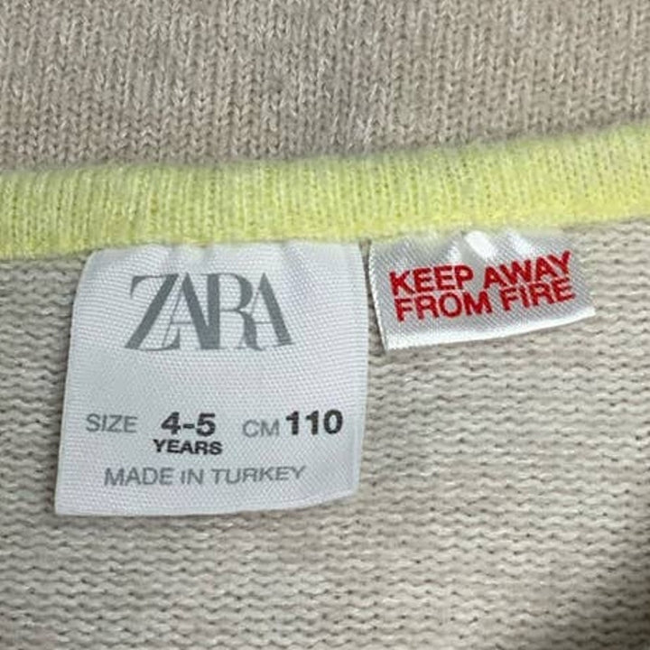 Zara Girls Size 4-5 Years 100 cm Knit Polyester Blend Sweater Dress w Pockets