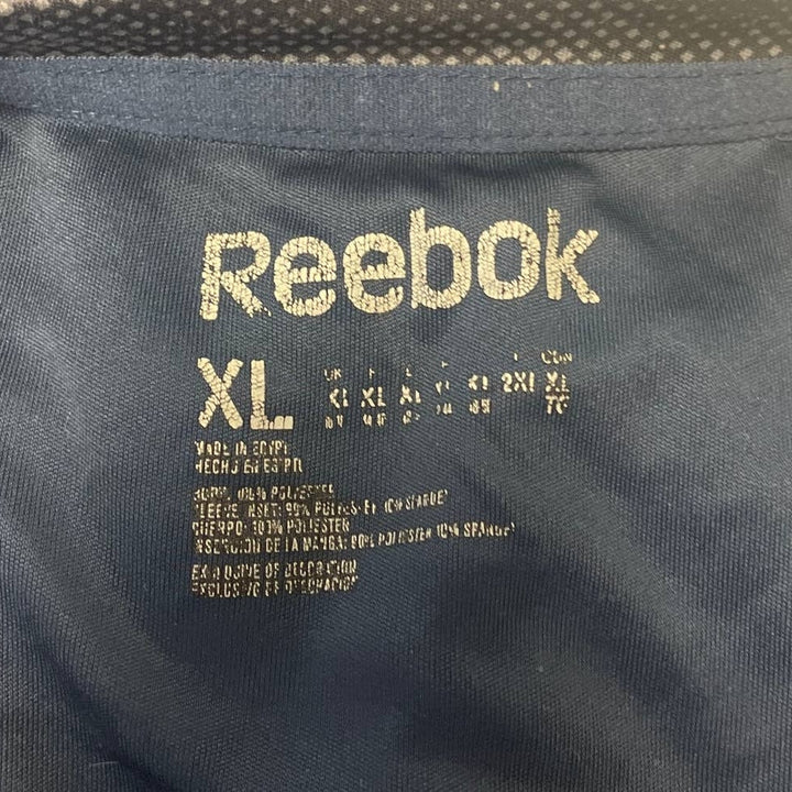 Reebok Mens XL 100% Polyester Short Sleeve Crew Neck Navy Athletic Tee Shirt
