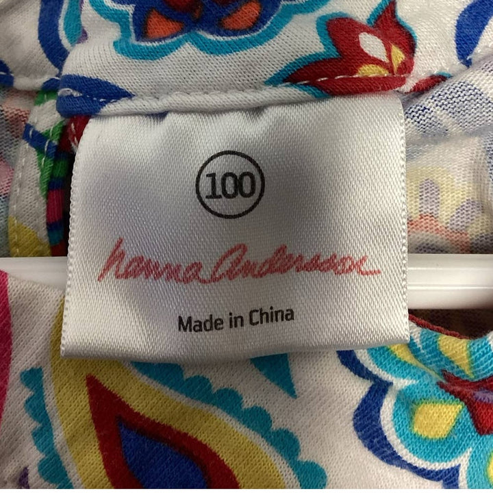 Hanna Andersson Girls Size 4 (100) Long Sleeve Floral 100% Cotton Dress