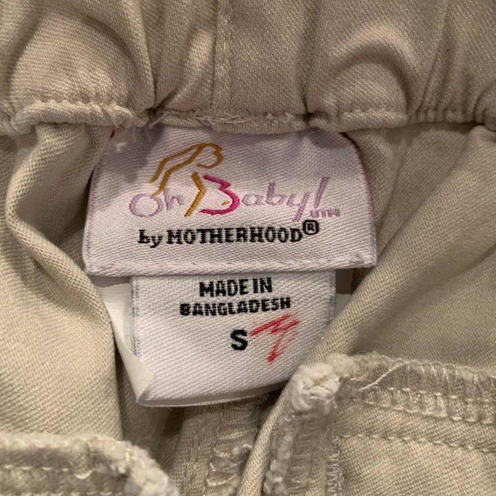 Oh Baby Motherhood Small Tan Khaki Cropped Maternity Pants Rayon Spandex Capris