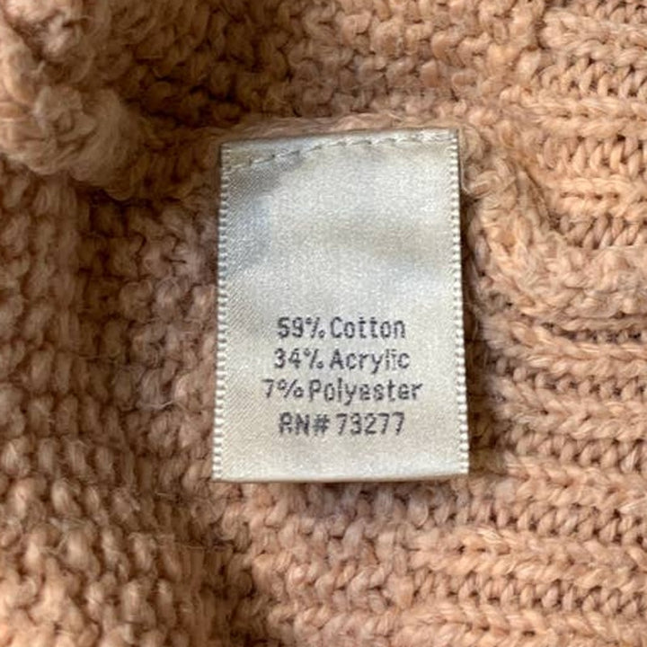 LC Lauren Conrad Womens XS Pale Peach LOVE Cotton Blend Knit Pullover Sweater
