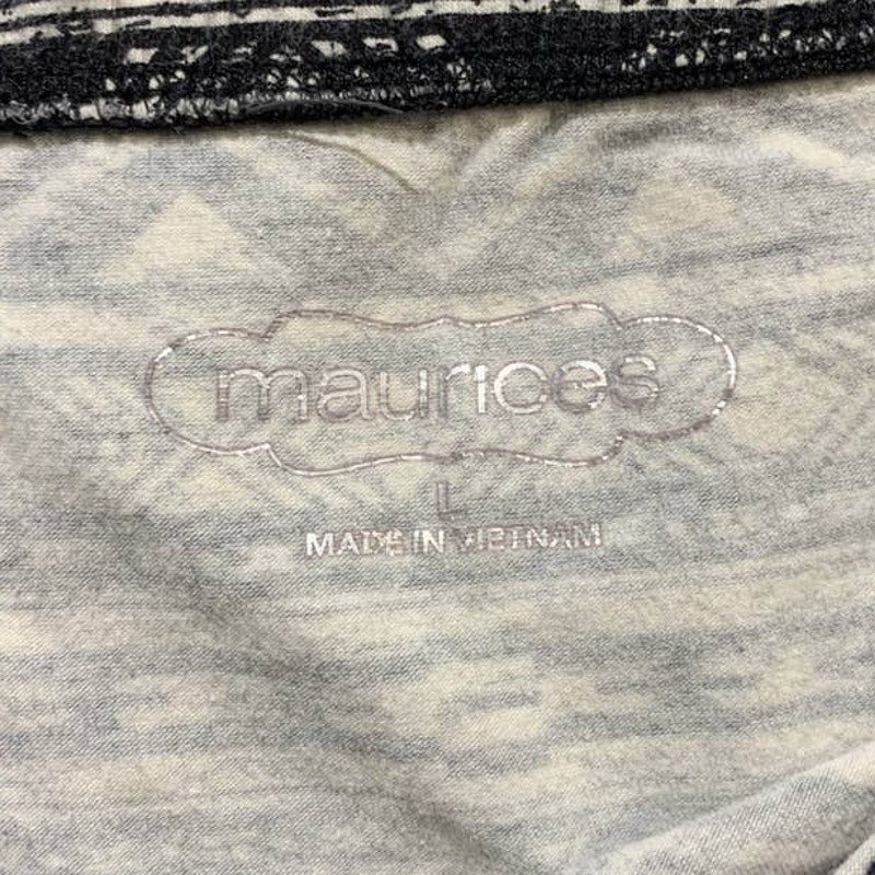 Maurices Women Large Cotton Spandex Blend Black White Aztec Lightweight Leggings