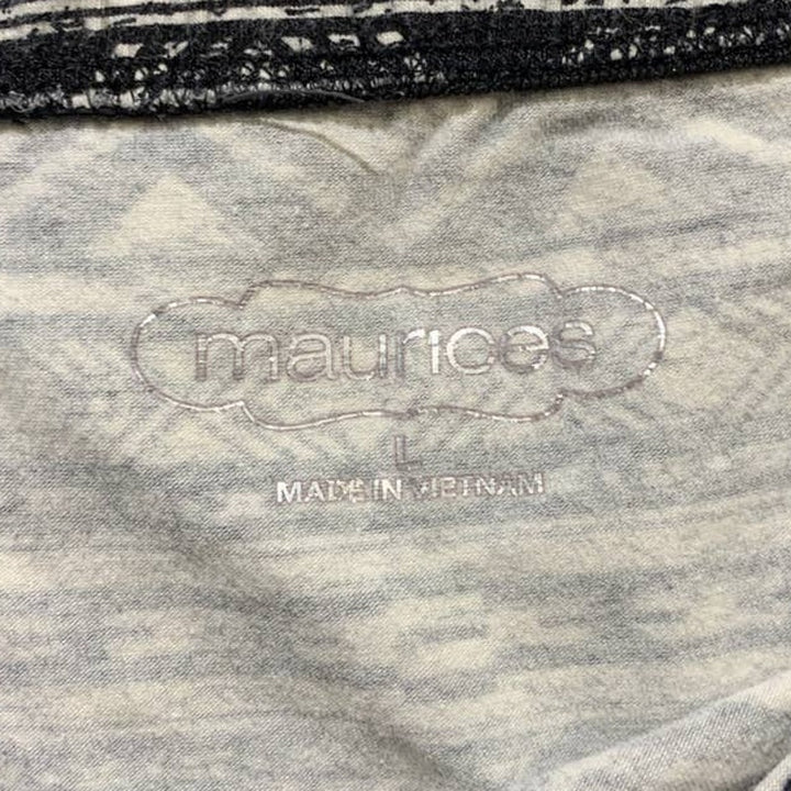 Maurices Women Large Cotton Spandex Blend Black White Aztec Lightweight Leggings