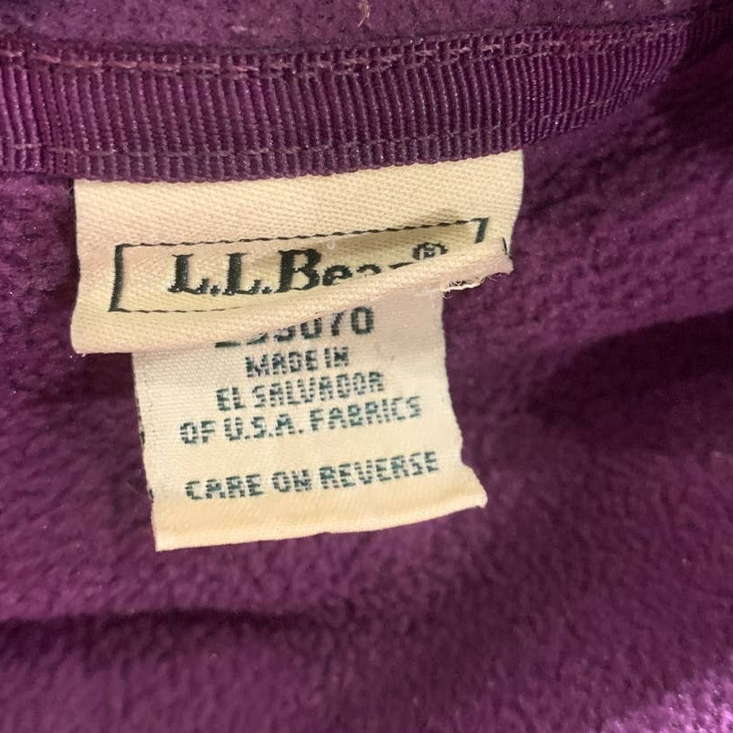 LL Bean Large Long Sleeve Fleece 1/4 Zip Polyester Blend Pullover Sweater