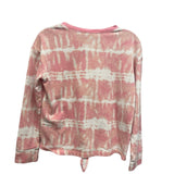 Hand Printed Upcycled Girls Large St Bernard Puppy Dog Front Tie Dye Sweatshirt