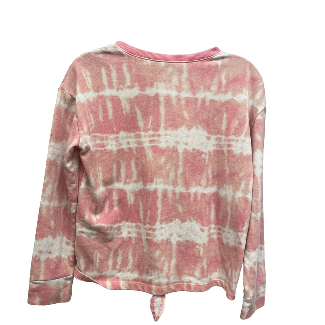 Hand Printed Upcycled Girls Large St Bernard Puppy Dog Front Tie Dye Sweatshirt