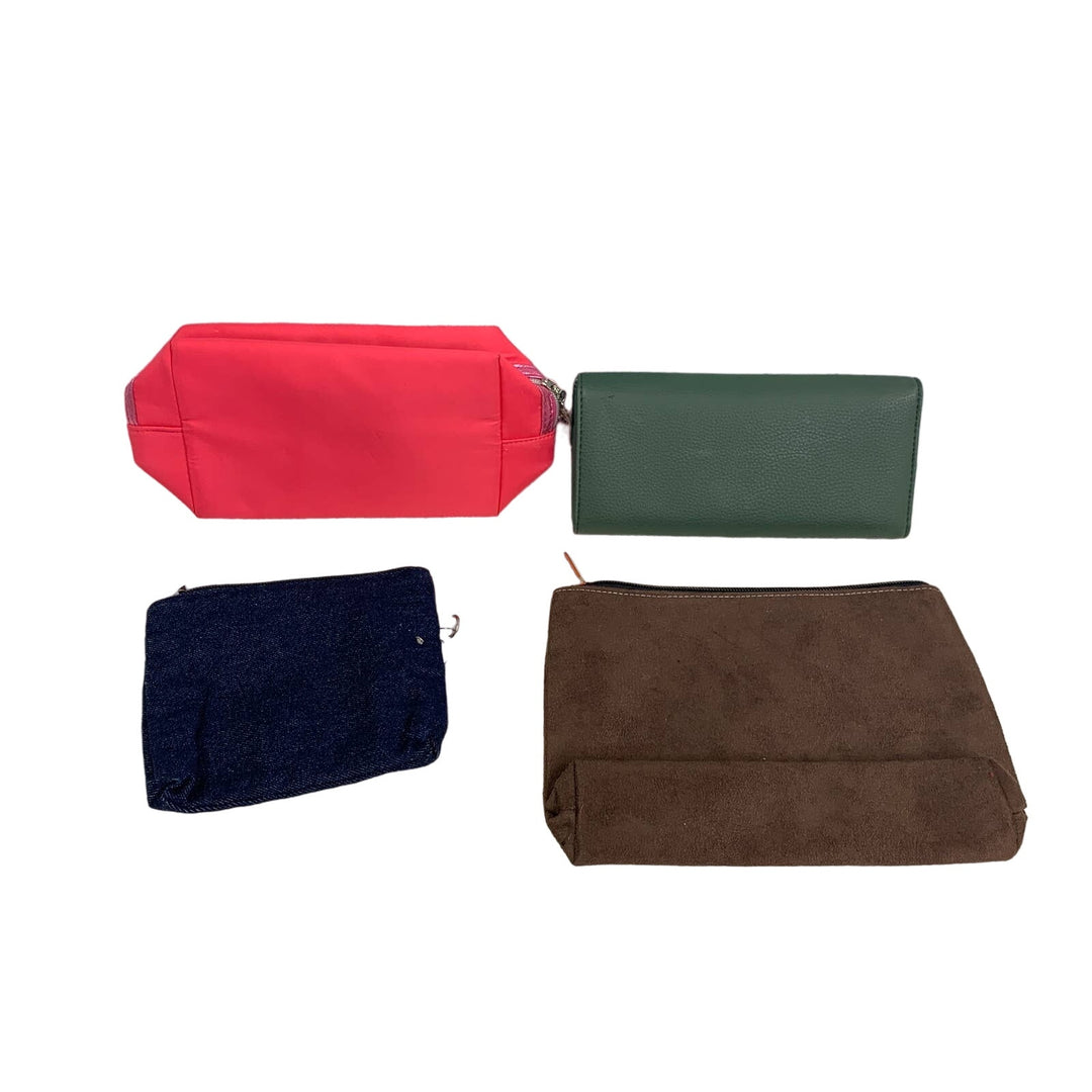 Lot of 4 Wallet Zipper Pouch Cosmetic Bag Coin Purse Mini Bags Cases