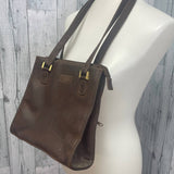 Brown Rosetti New York Faux Leather Brown Vinyl Double Handle Handbag Purse Bag
