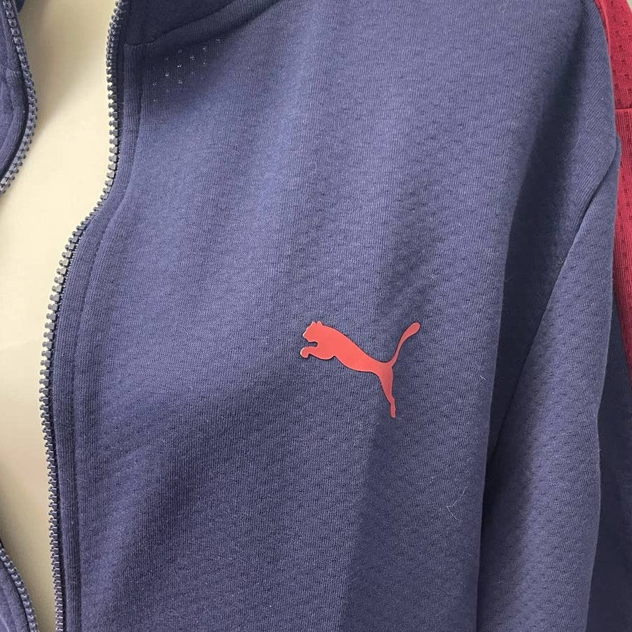 Puma Mens XL Long Sleeve Full Zip Side Stripe Polyester Athletic Track Jacket