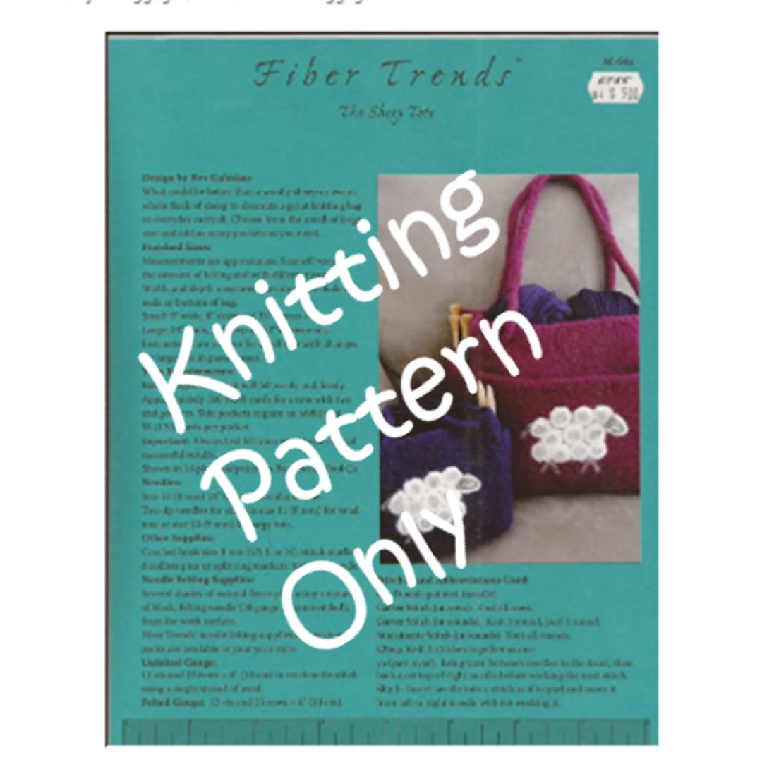New The Sheep Tote Fiber Trends Felted Bag Purse Knitting Pattern AC-64x