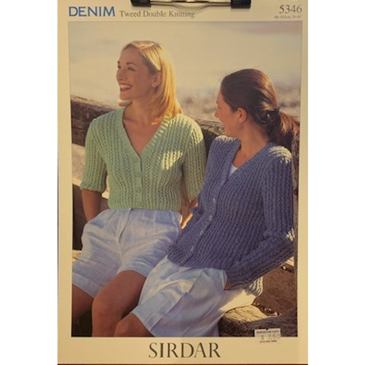 New Sirdar 5346 Denim Tweed Ladies Cropped Cardigan Sweater Knitting Pattern