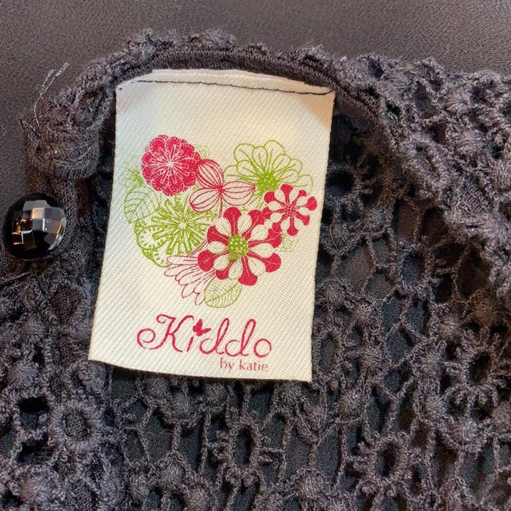 Kiddo by Katie Small Black Flowy Eyelet Lace Embroidered Top Blouse
