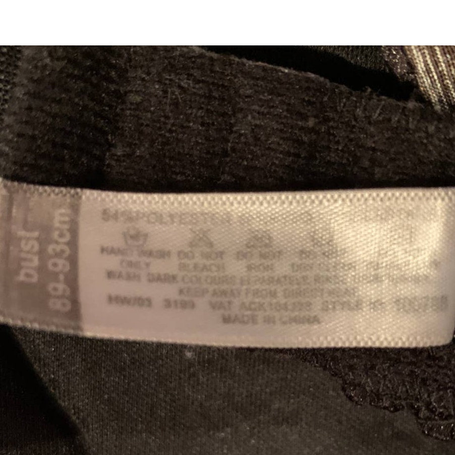 Be Fabulous 34C Underwire Silver &amp; Black Blend Polyester 2-Hook Bra EUC