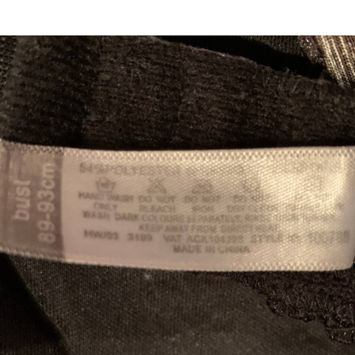 Be Fabulous 34C Underwire Silver &amp; Black Blend Polyester 2-Hook Bra EUC
