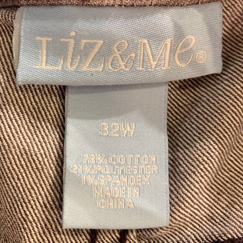 Liz &amp; Me Plus Size 32W Faded Purple Denim Cotton Stretch Capri Pants w Pockets