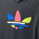 Adidas Youth Large Colorful Logo Cotton Blend Long Sleeve Sweatshirt Hoodie