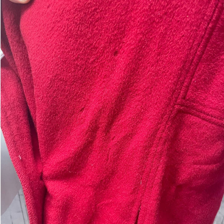 Clifford Michael Womens Size 14 Wool Blend Long Double Breasted Pea Coat Flaws