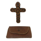 Vintage Plastic Beaded Rosary Leather Case Buckeye Handmade Crucifix Ornament