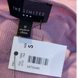 New The Limited Small 100% Cotton Long Sleeve Scoop Neck Lavender Stripe Sweater