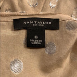 Ann Taylor Womens Size 6 Silk Blend Metallic Polka Dot Sleeveless Tank Top