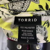 Torrid Size 2 2X Flowy Floral Paisley Adjustable Spaghetti Strap Sleeveless Top