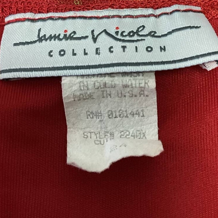 Jamie Nicole Collection Size 24 XL Red Layered Sleeveless Flowy Blouse Back Ties