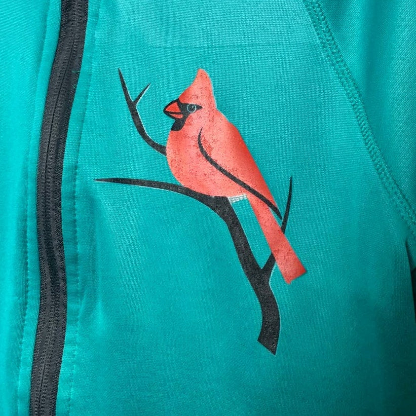 Handmade Upcycled Child Medium Cardinal Long Sleeve Full Zip Hoodie Jacket